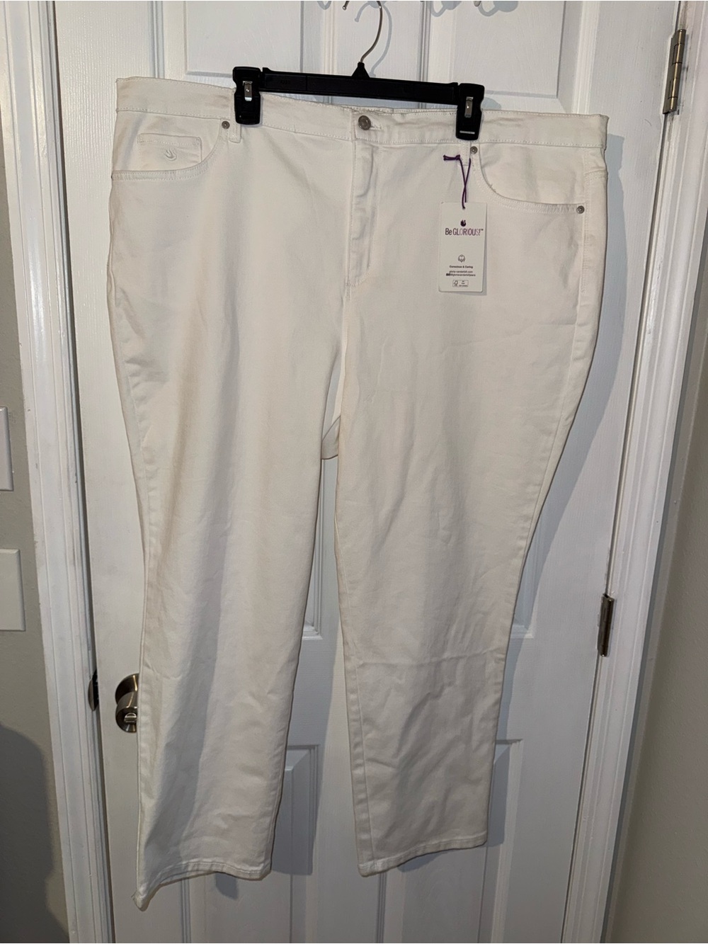 Gloria Vanderbilt Women's Amanda Slimming Jeans White Size 24W Plus NWT